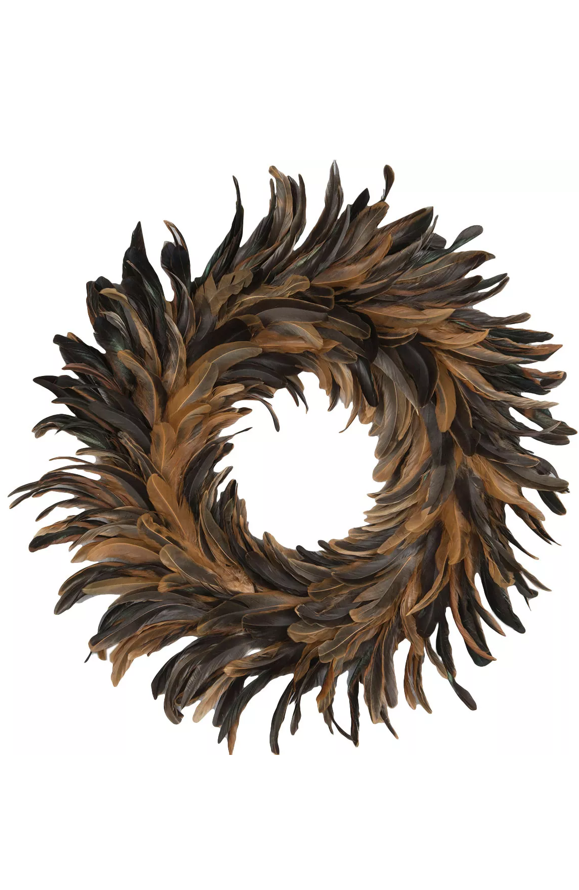 Wreath Feather Natural Rust/Brown - Ø55cm