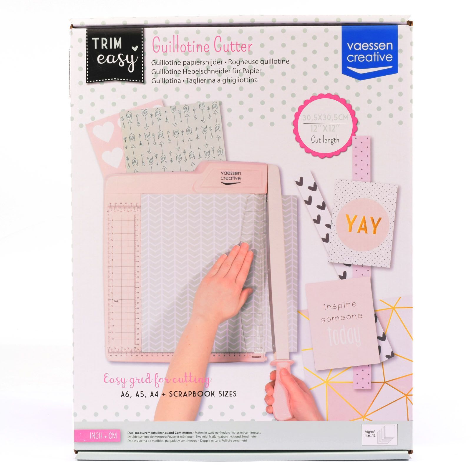 Vaessen Creative Trimmer and Scoring Board 6 for Scrapbooking, Cardmaking  and Other Paper Crafts, Pink, 15,2 x 30,5 cm
