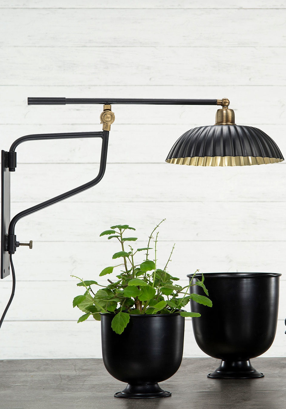 Vägglampa Svart - 24x57x36 cm