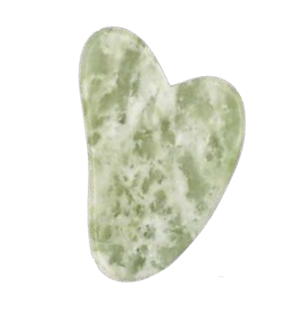 Jade Guasha: Mælkefarvet hjerteformet sten