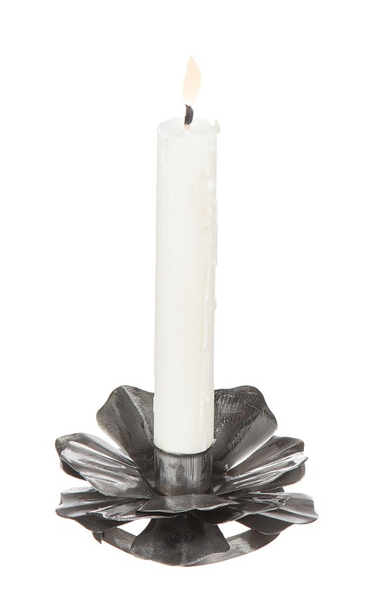 Candle holder flower in hammered metal - 11 cm - 3