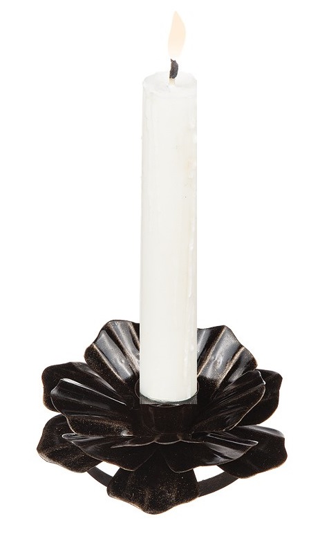 Candle holder flower in hammered metal - 11 cm - 4