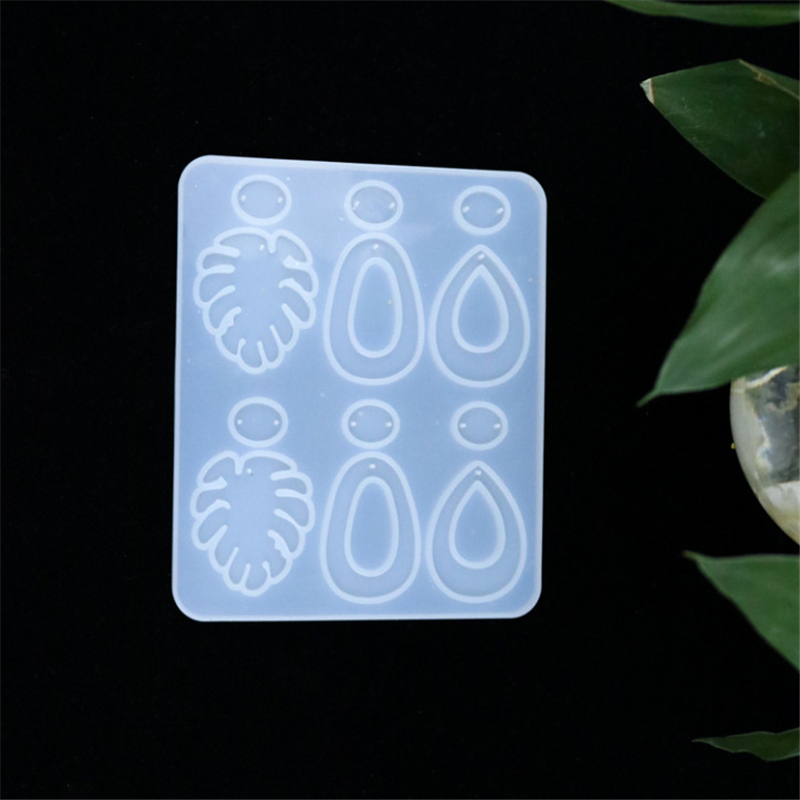 Silicone Resin Mold  earings 12 molds in one, Monstera