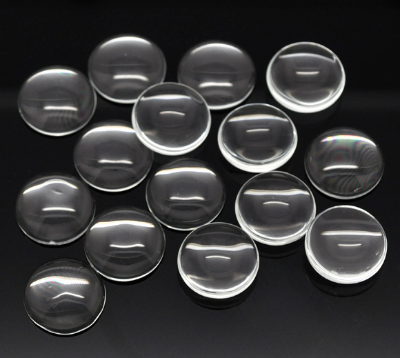 Cabochon in glass round 18mm  - 2