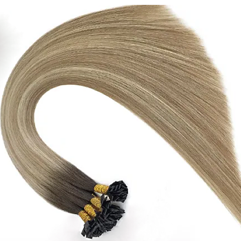 Russian Luxe Line - Keratin - 50 cm - Färg T4-18/60 (Rooted Balayage Light Beige Blonde/Pure Blonde PianoMix)