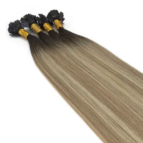 Russian Luxe Line - Keratin - 50 cm - Färg T4-18/60 (Rooted Balayage Light Beige Blonde/Pure Blonde PianoMix) - 2