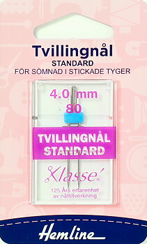 Tvillingnål - Standard storlek 80/12  4,0 mm