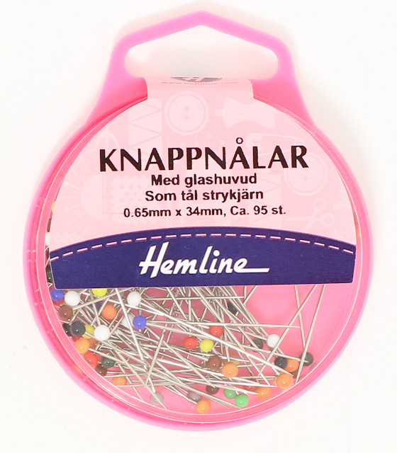 Knappnålar med glashuvud