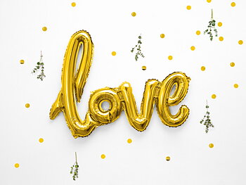 Folieballong love Guld