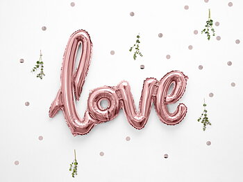 Folieballong love Roséguld