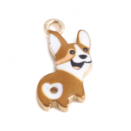 Berlock -  Enameld  dog,  Corgi Brown
