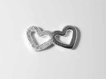 Hjärtan matt/blank hänge/ silverdel, 925-silver