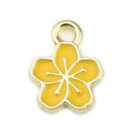 Charm ,  Enameld Flower, yellow