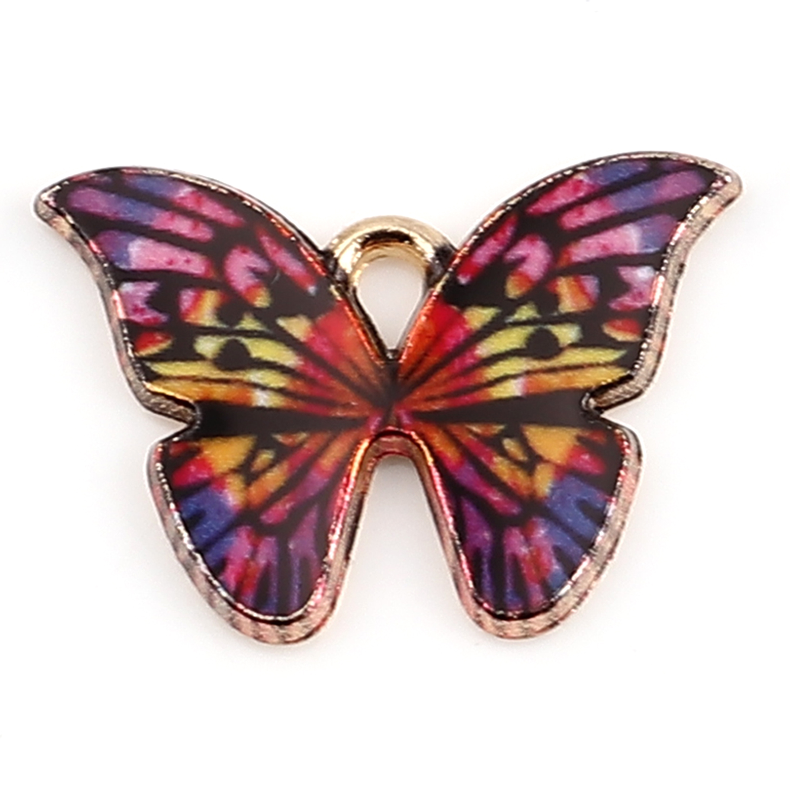 Charm -  Enameld butterfly,   purple