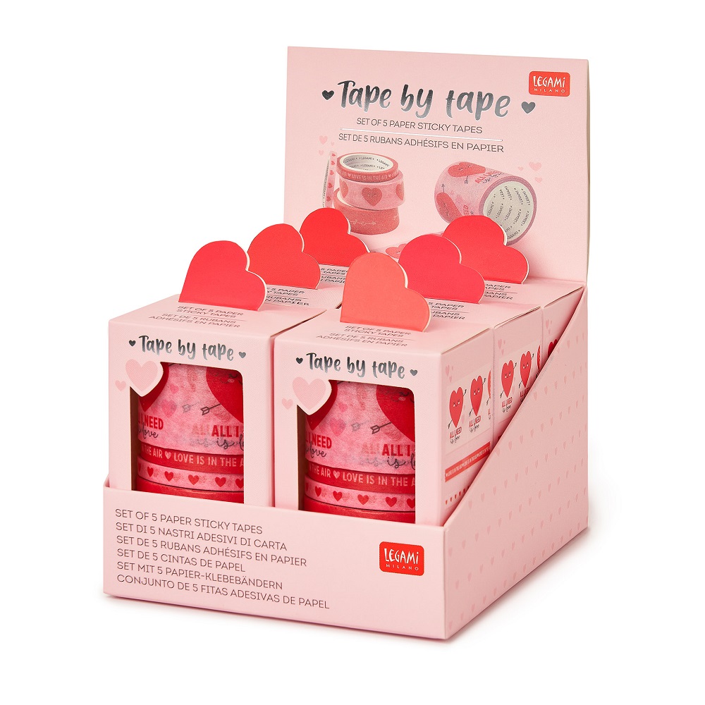 Tape by Tape, Heart, 5 farverige papirtaperuller  - 2