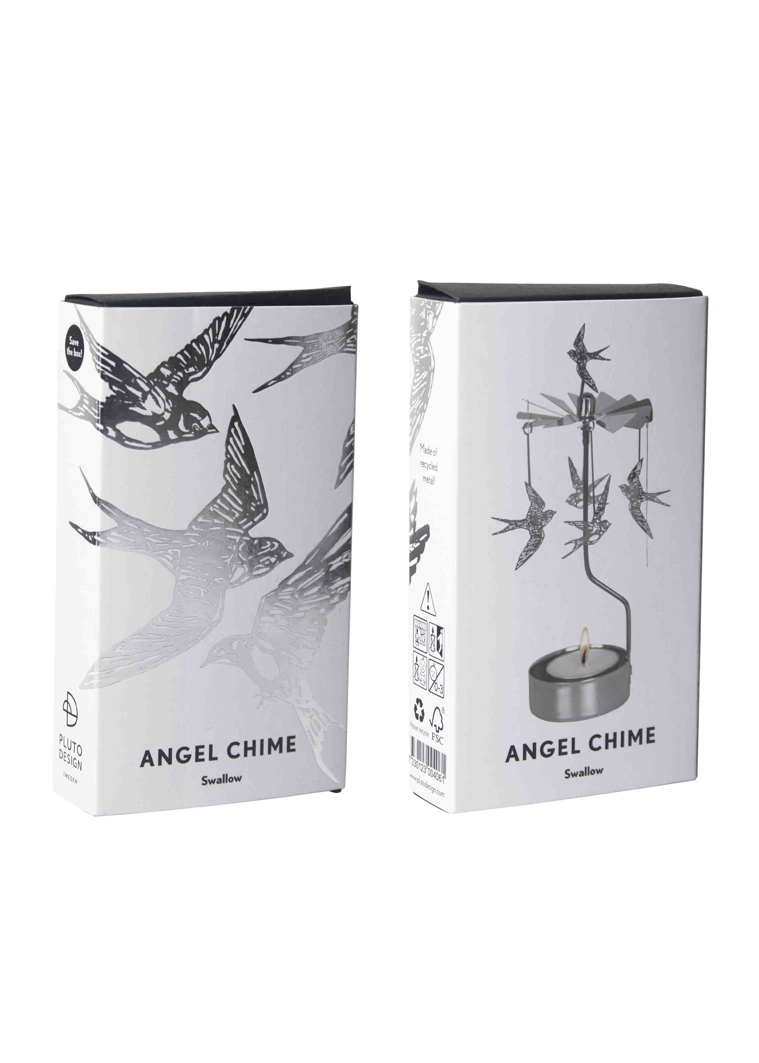TEALIGHT SPINNER SWALLOW SILVER