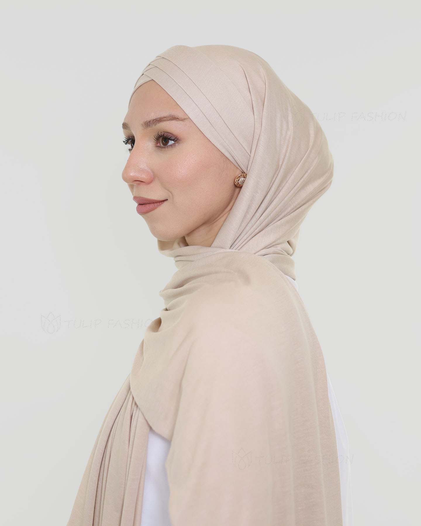 Hijab - Instant Jersey Cross - Beige - 2