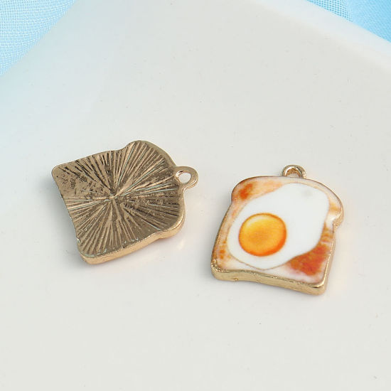Charm -  Enameld  Toast egg - 2
