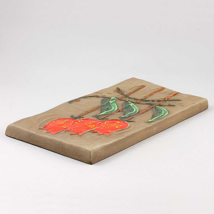 Ester Wallin (1970s) Wall Plaque with Red Tulip Motif 34 cm 