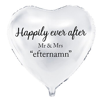 Ballong med valfritt efternamn | "Happily ever after"