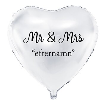 Ballong med valfritt efternamn | "Mr & Mrs"
