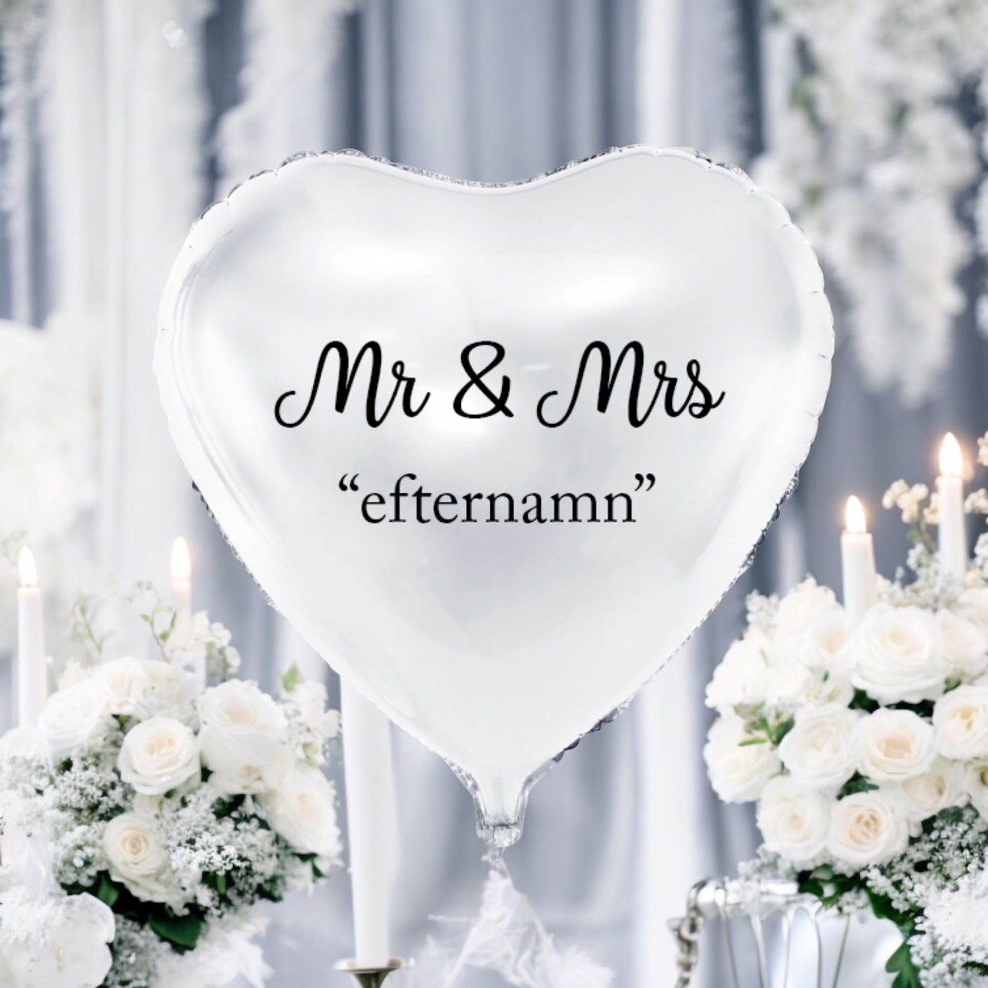 Ballong med valfritt efternamn - "Mr & Mrs"