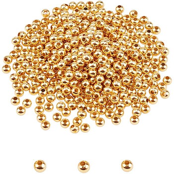 Metallpärla rund 4 mm guldfärgat stål 20 st