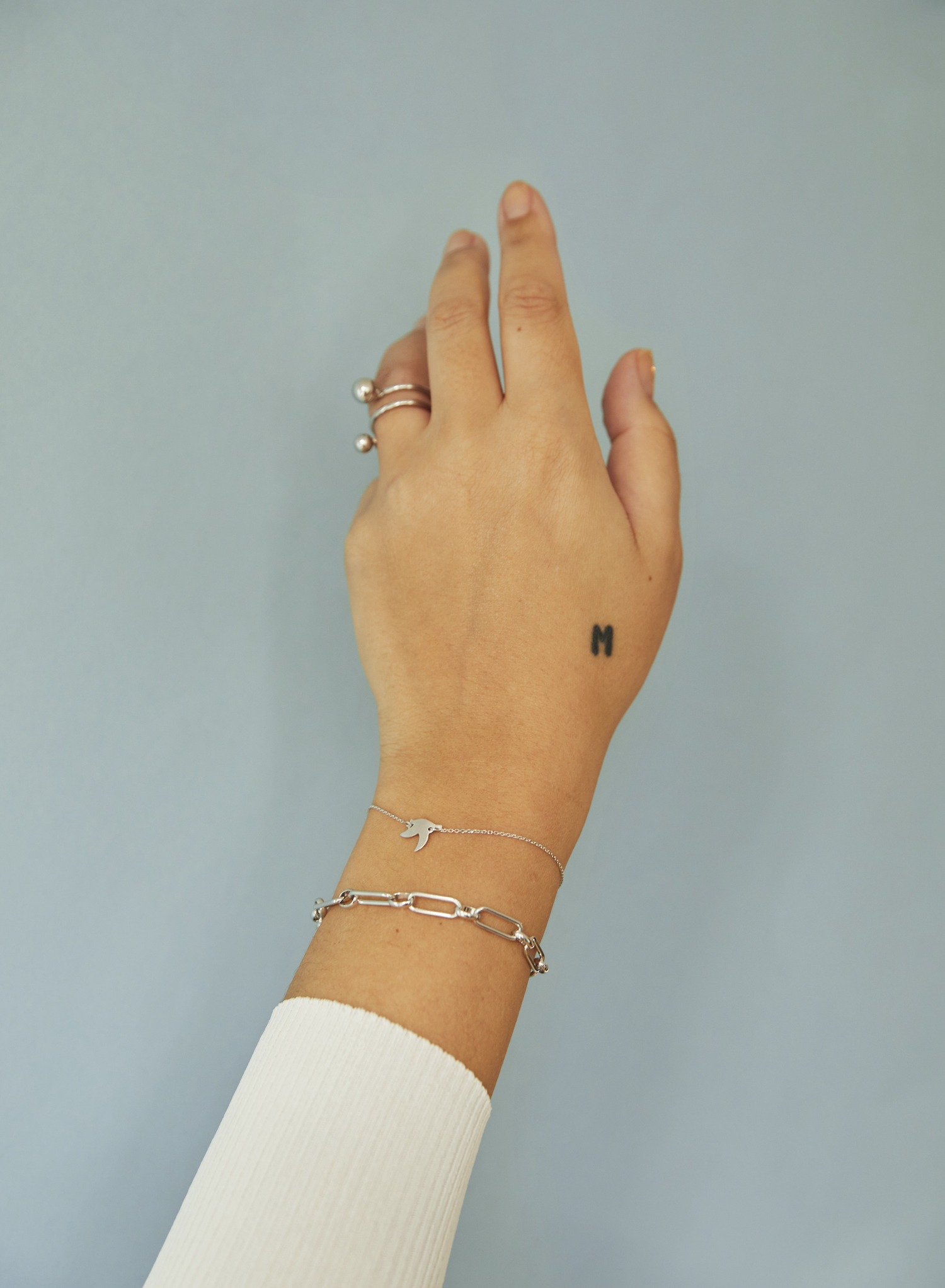 Globe big ring  silver - 4