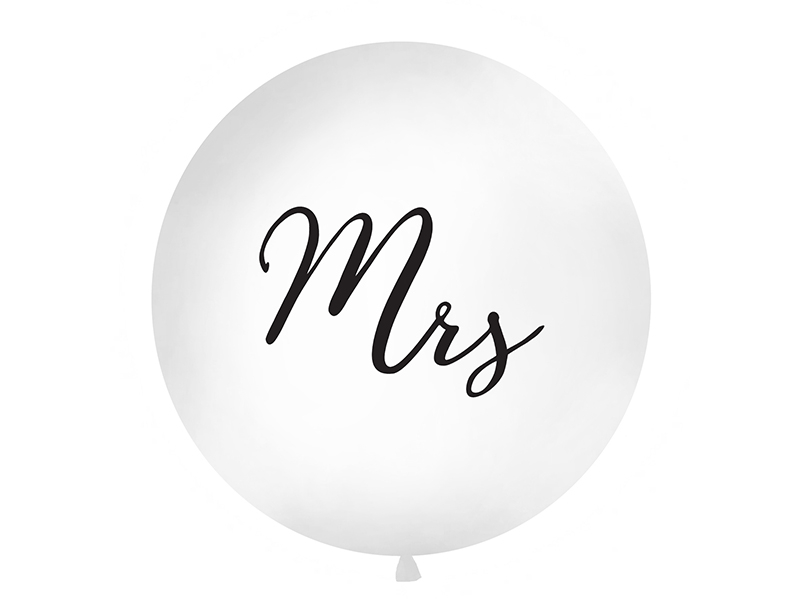 Gigantisk ballong | 1 m | "Mrs" i svart text
