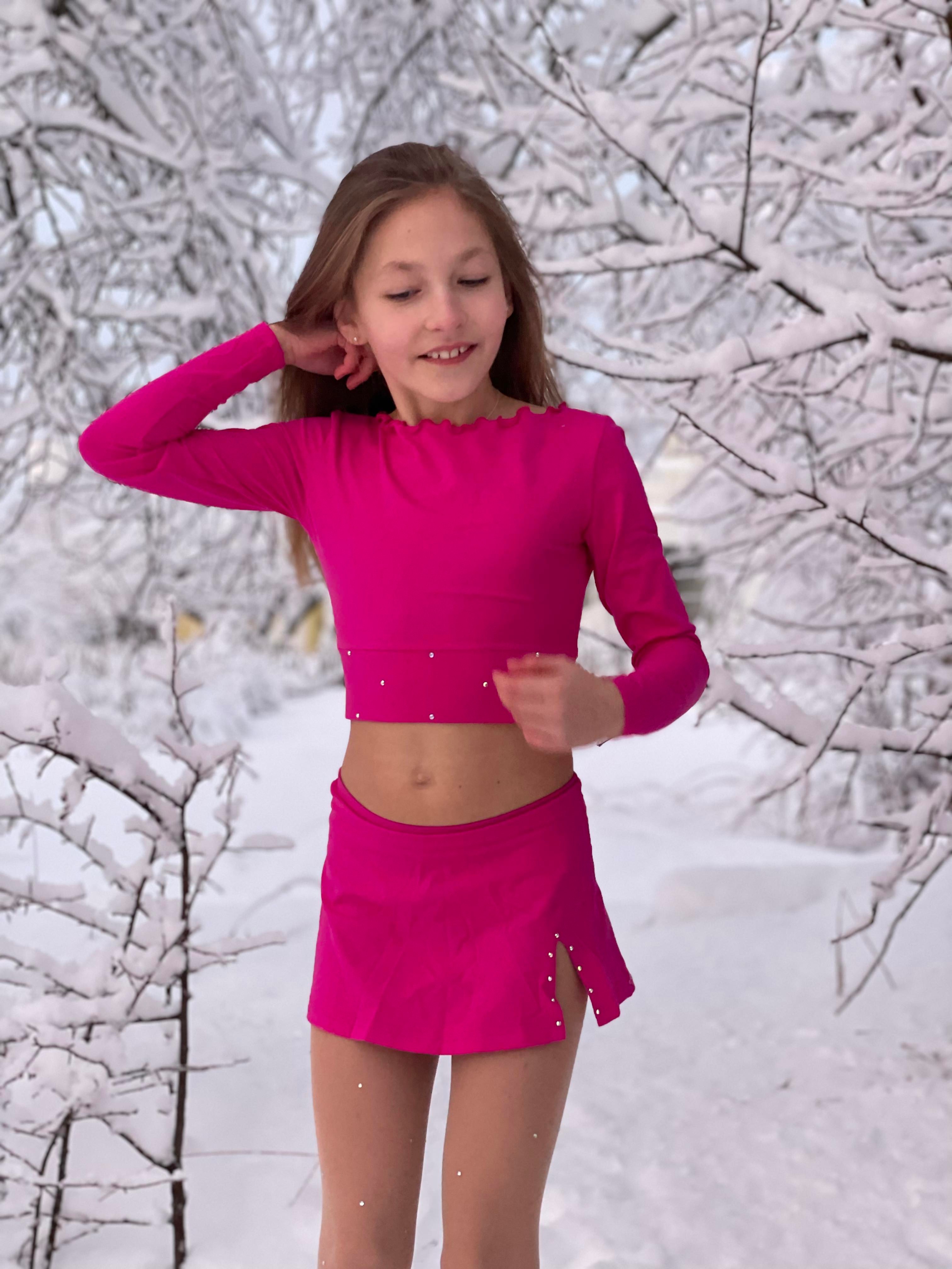 Cerise crop top från Bolero med Swarovski