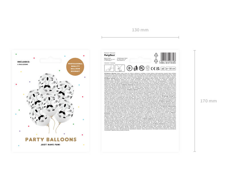 Ballonger | 6-pack | Fotbollsspelare - 1