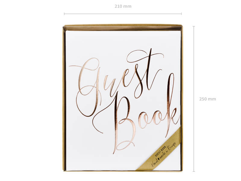 Gästbok | Vit med rosé-text - 2