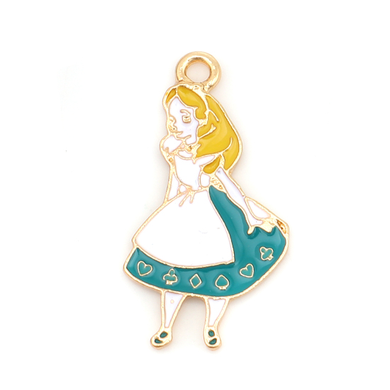 Charm -  Enameld Wonderland Girl, fairytale