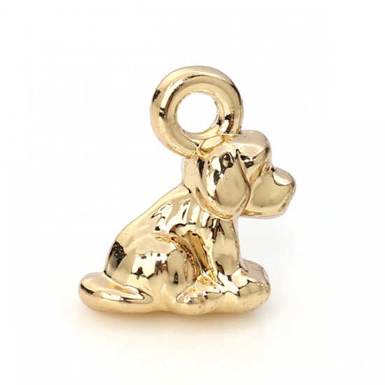Berlock - Hund,  guld 3D