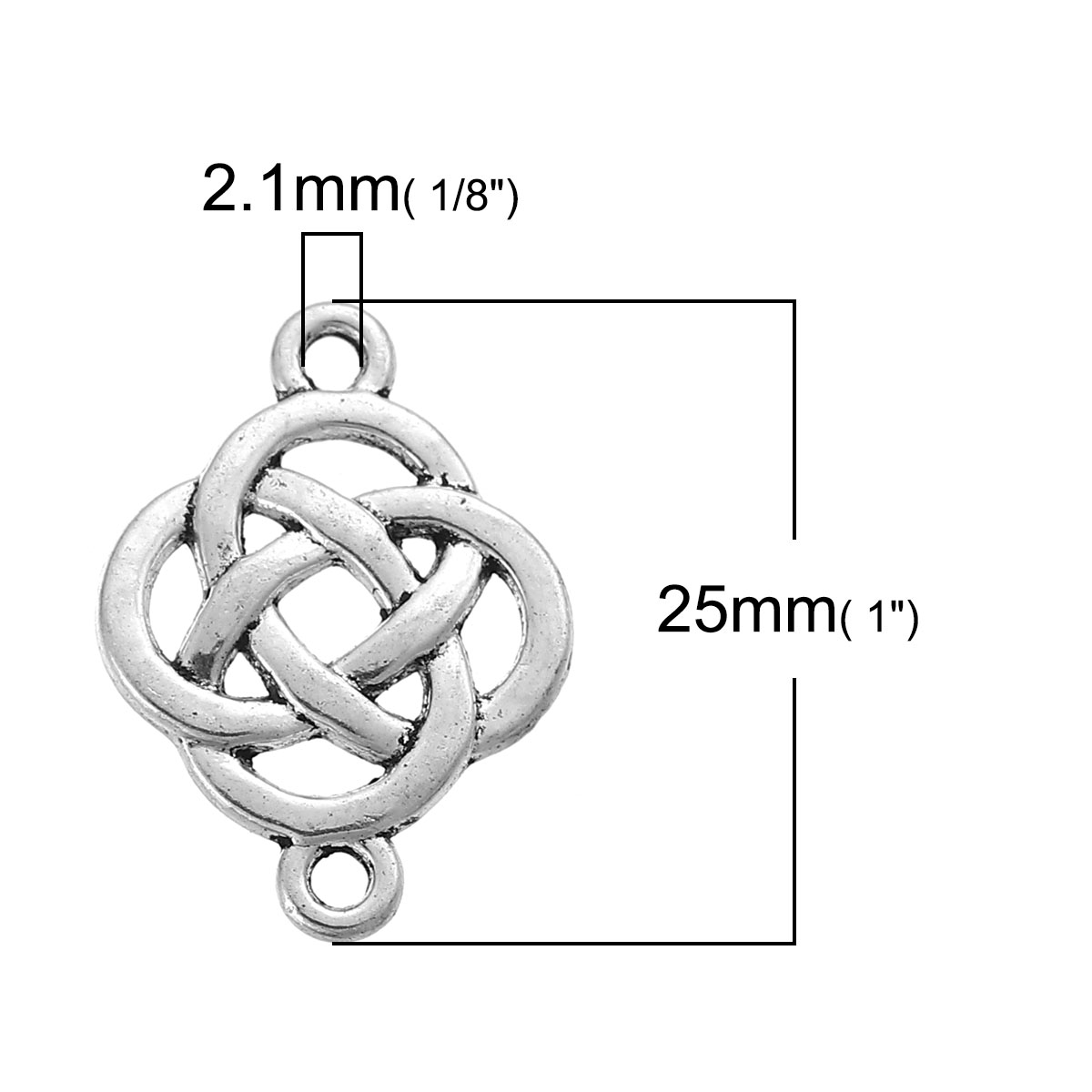 Berlock /Connector - Keltic knut , silver - 2
