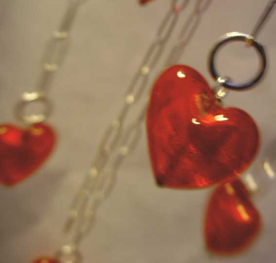 Halsband med stort glashjärta - 3