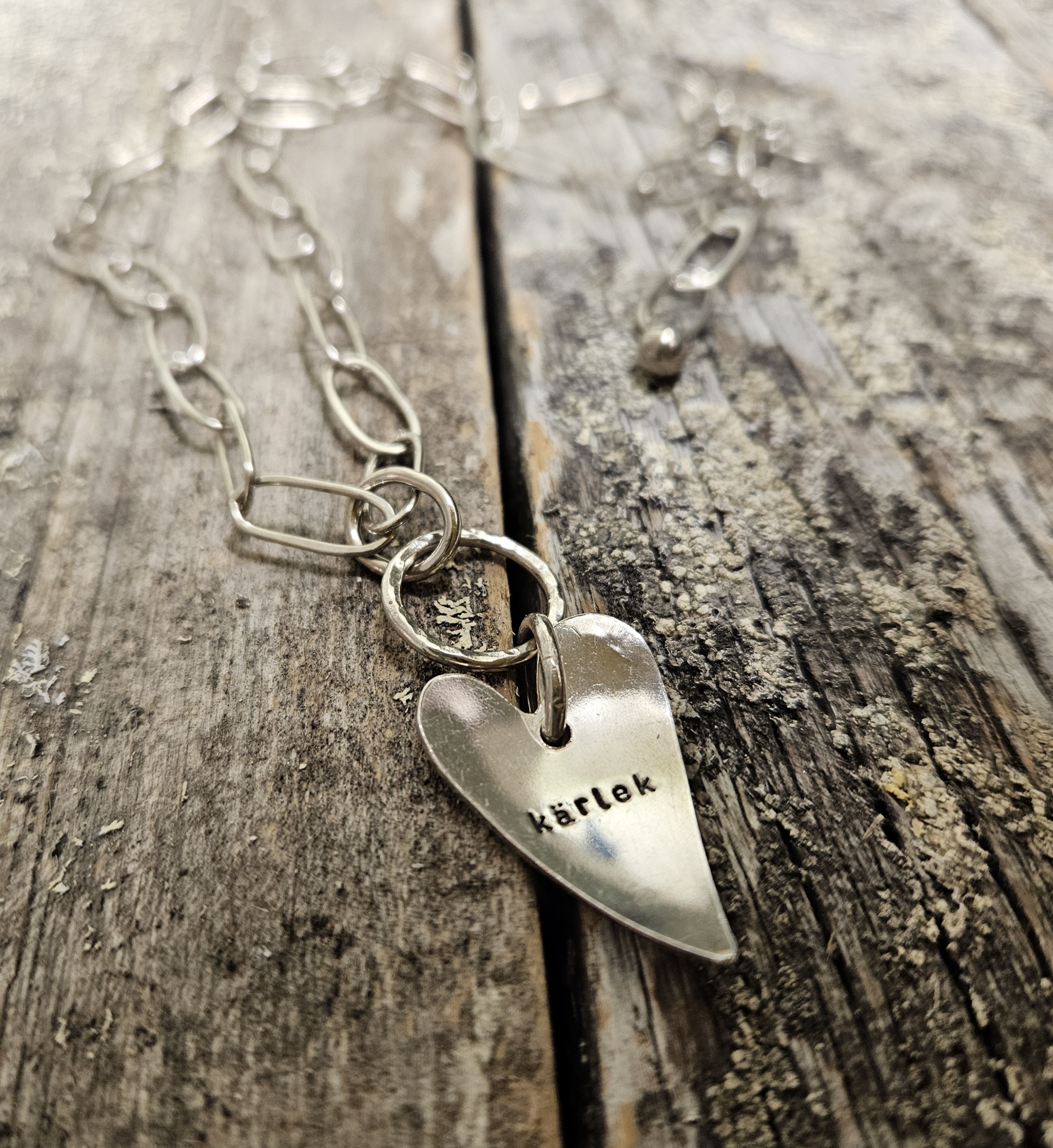 Äkta silverhalsband - kärlek