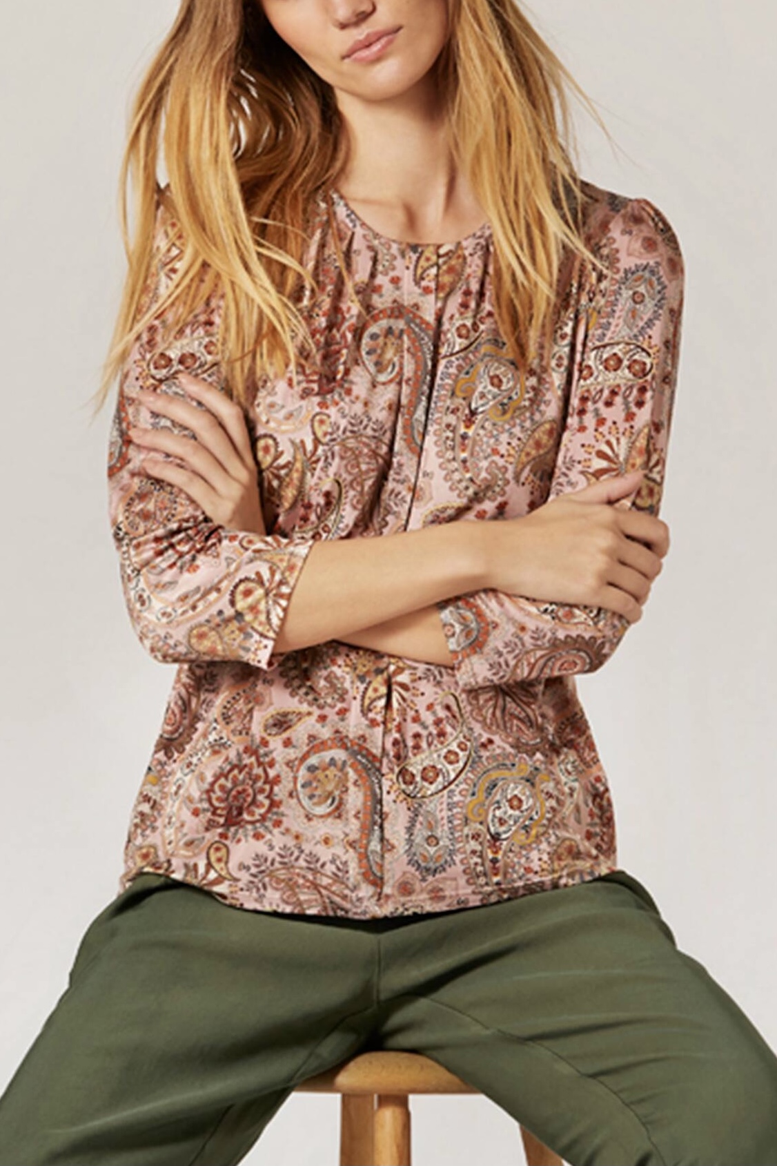  In Front  - Marcia blouse 3/4 Sleeves Rose