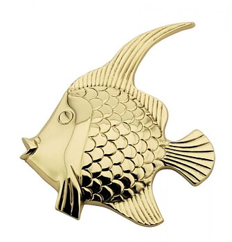 Väggdekoration Fisk Mässing 13,5x16x1,5cm