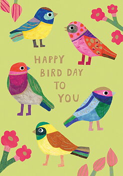 Colourful Birds Petite Card