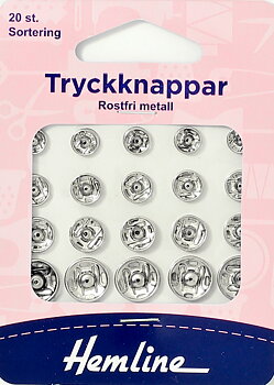 Tryckknappar 20 st i olika storlekar - att sy fast