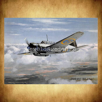 SAAB B17 Blå Johan - Flyg - Vykort A5