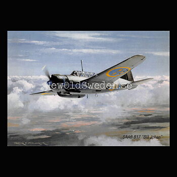 SAAB B17 Blå Johan - Flyg - Vykort A5