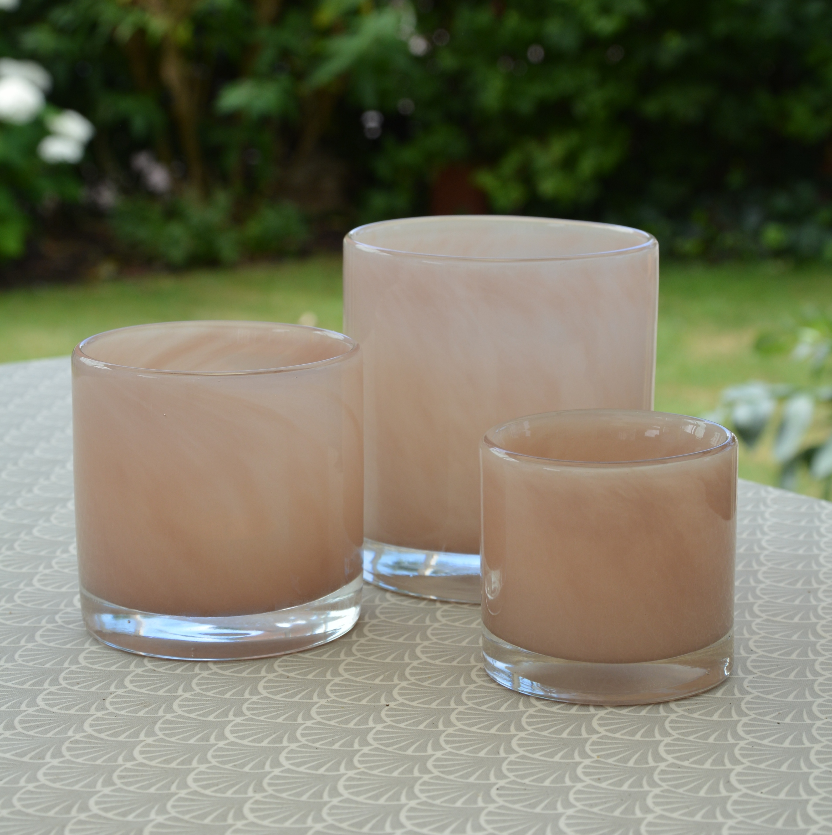 Ljuslykta bubbel ljusrosa stor 12 cm - 3