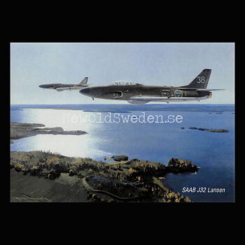 SAAB J32 Lansen - Flyg - Vykort A5