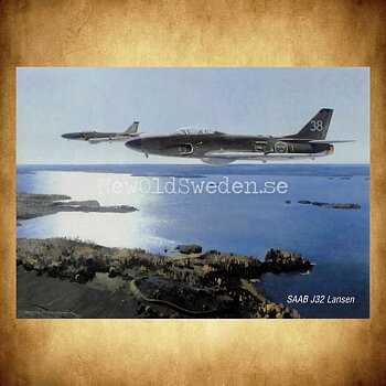 SAAB J32 Lansen - Flyg - Vykort A5
