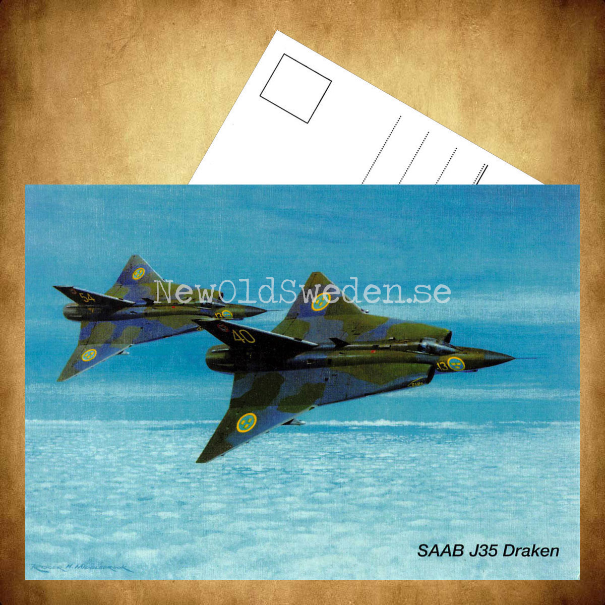 SAAB J35 Draken - Flyg - Vykort A5 - 3