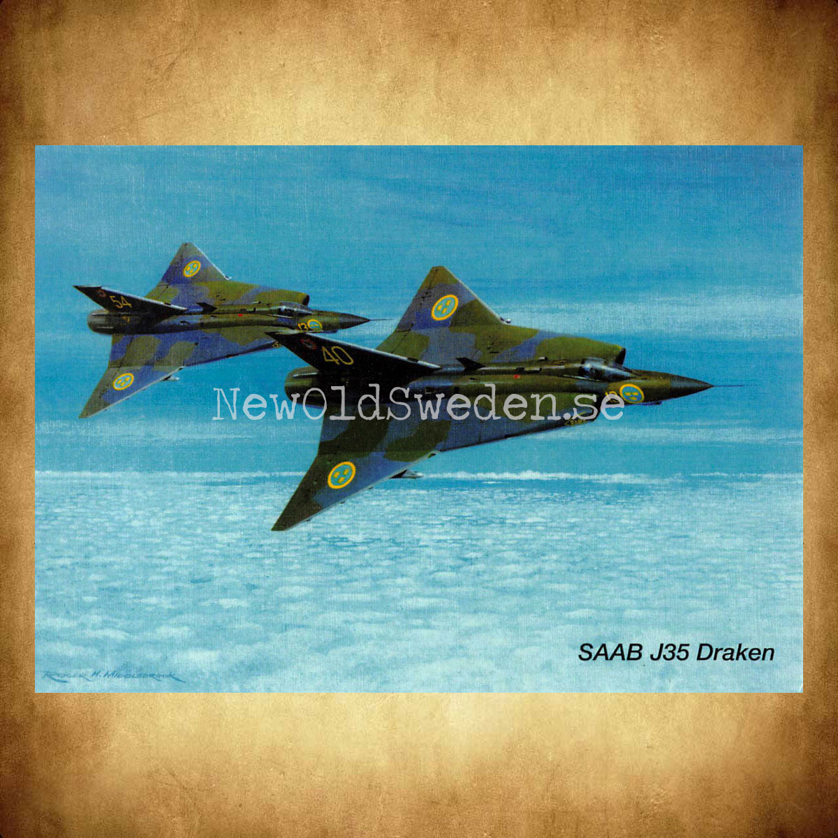 SAAB J35 Draken - Flyg - Vykort A5 - 2