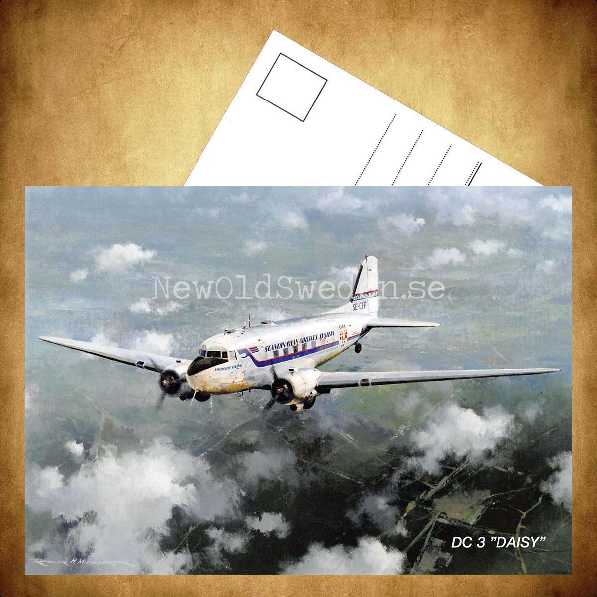 DC 3 DAISY - Flyg - Vykort A5 - 3