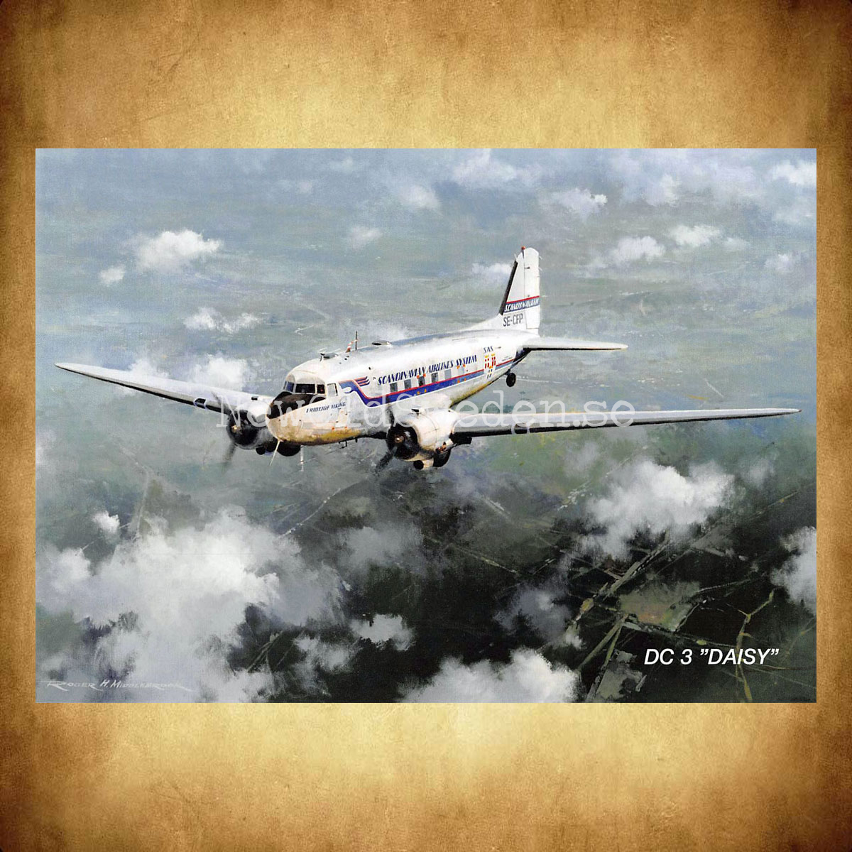DC 3 DAISY - Flyg - Vykort A5 - 2